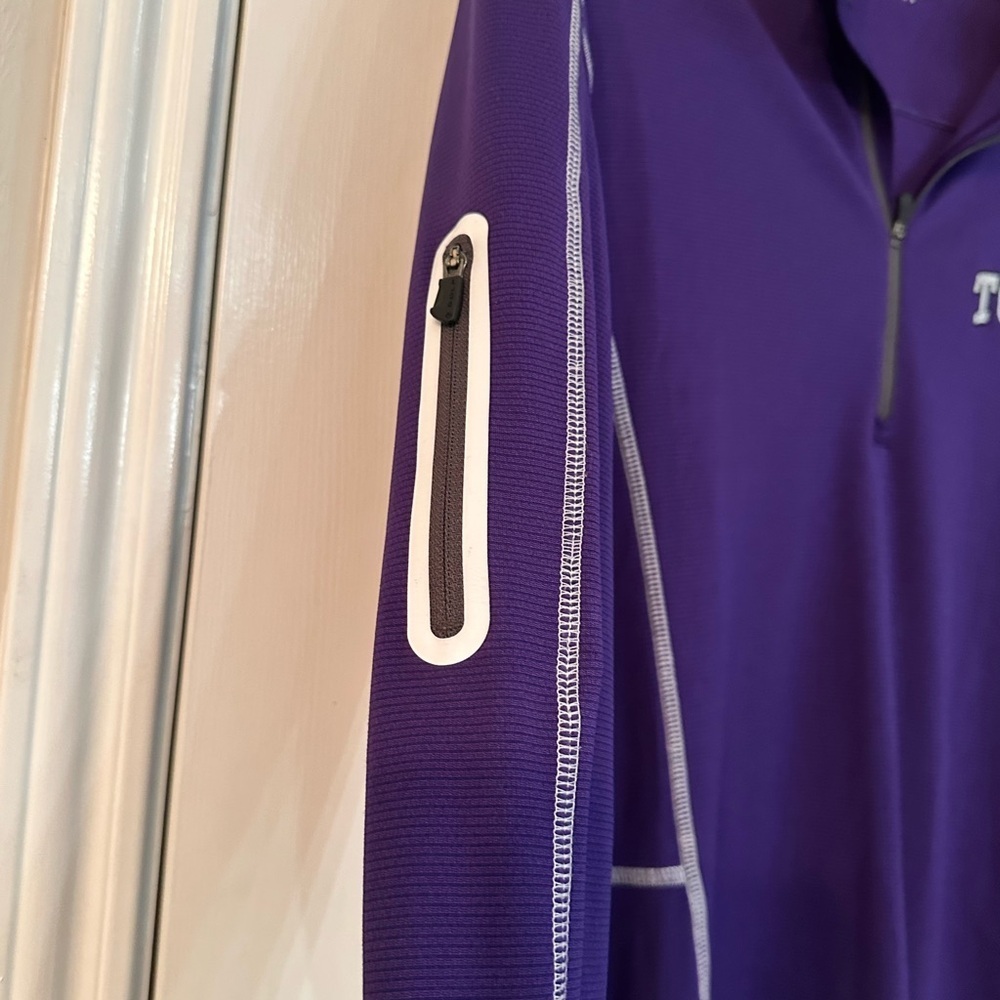 TCU Columbia Golf Omni Wick Purple Long Sleeve 1/4 Zip L Horned Frogs - Picture 3 of 5